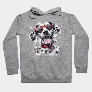 Colorful Dalmation with Sunglasses Hoodie